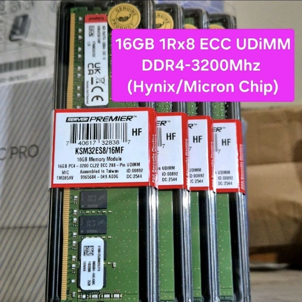 RAM ECC 16GB DDR4 PC3200 Kingston Memory Server ECC UDIMM Pc4-3200Mhz KSM32ED8/16HD RAM SERVER KSM32