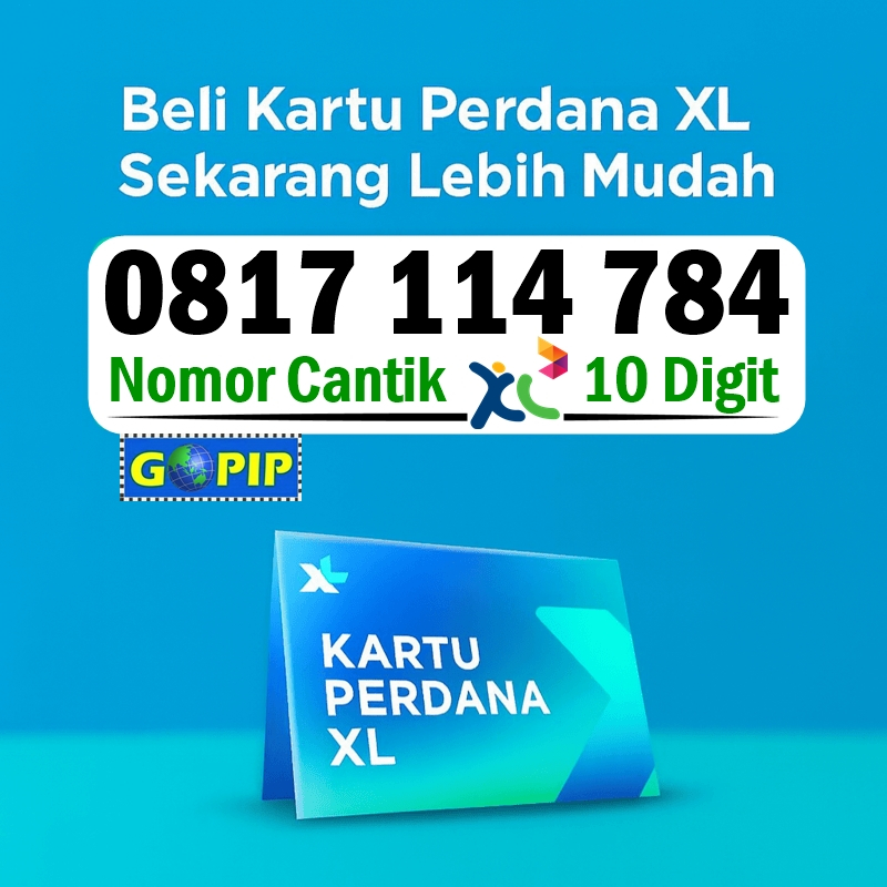 Nomor Cantik XL 10 Digit 114 784 Kartu Perdana Support 5G Prabayar