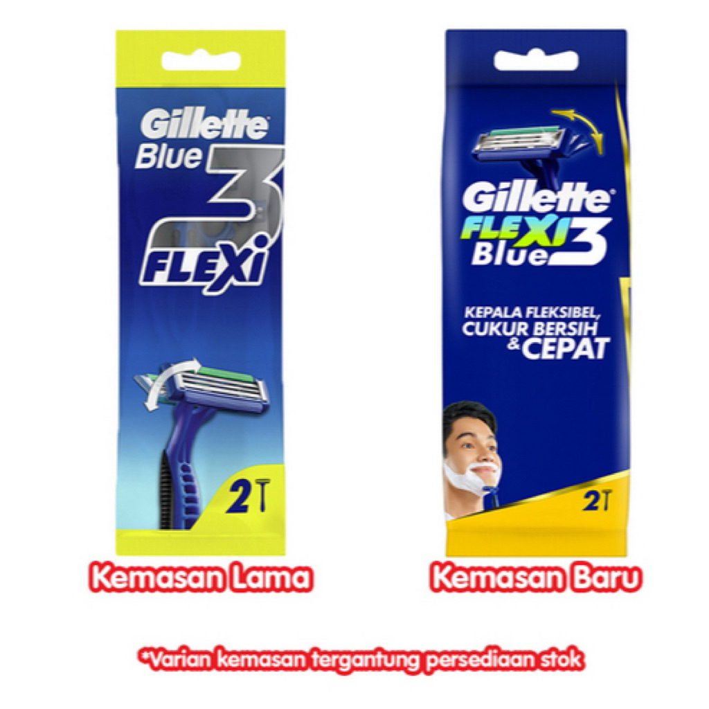 .GILLETTE Blue Simple 3 FLEXI 4pcs pisau cukur Gillette Alat Cukur Blue Flexi 3 Razor Pisau Cukur Is