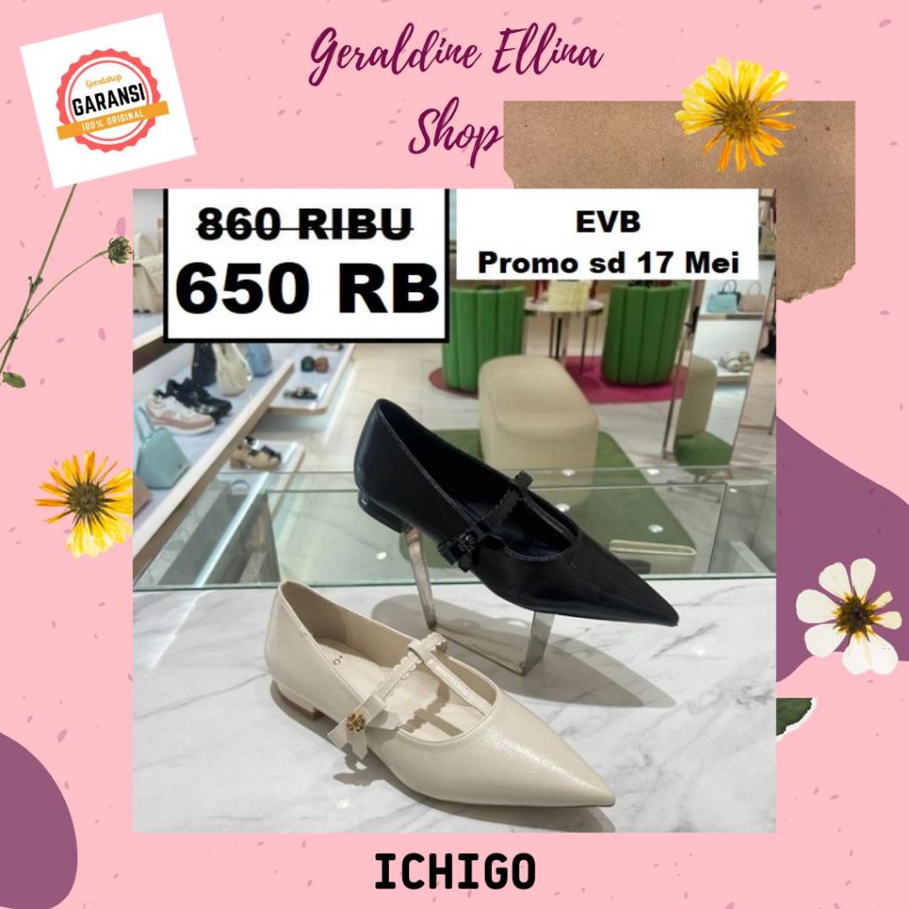 Sepatu flat shoes wanita EVB original sale seri ICHIGO
