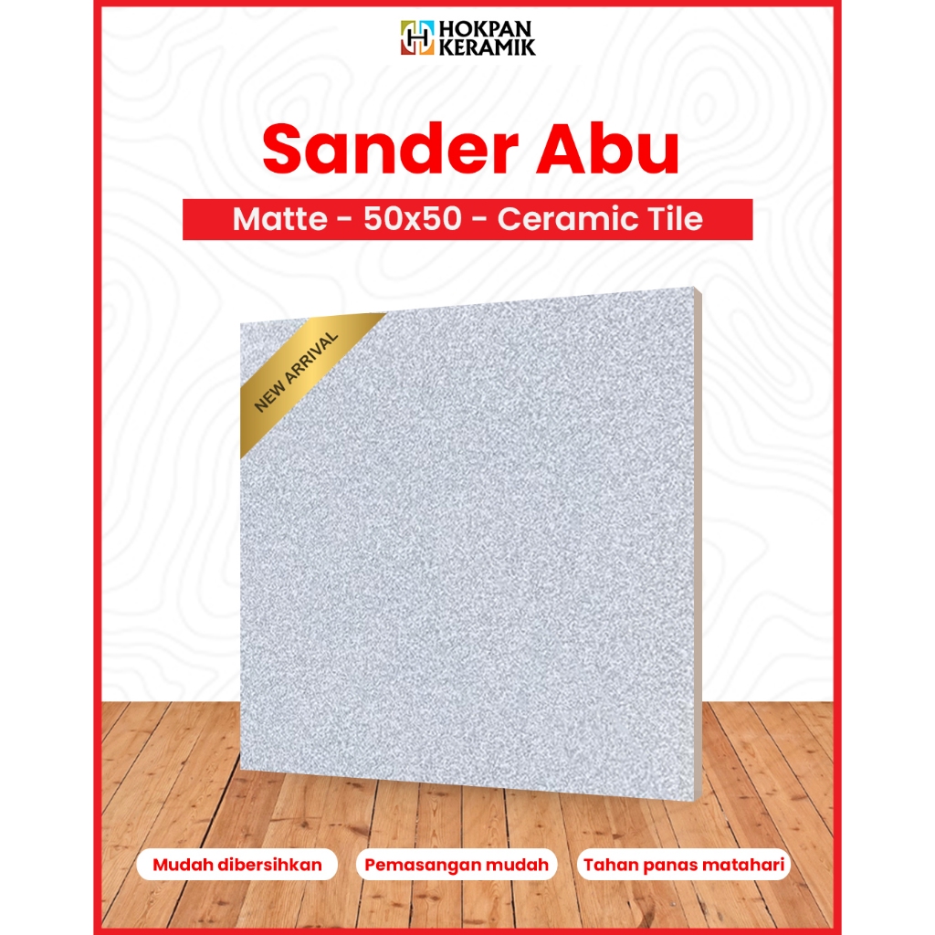 Keramik Lantai Motif Sander Abu Ukuran 50x50 Matte - Hokpan Keramik