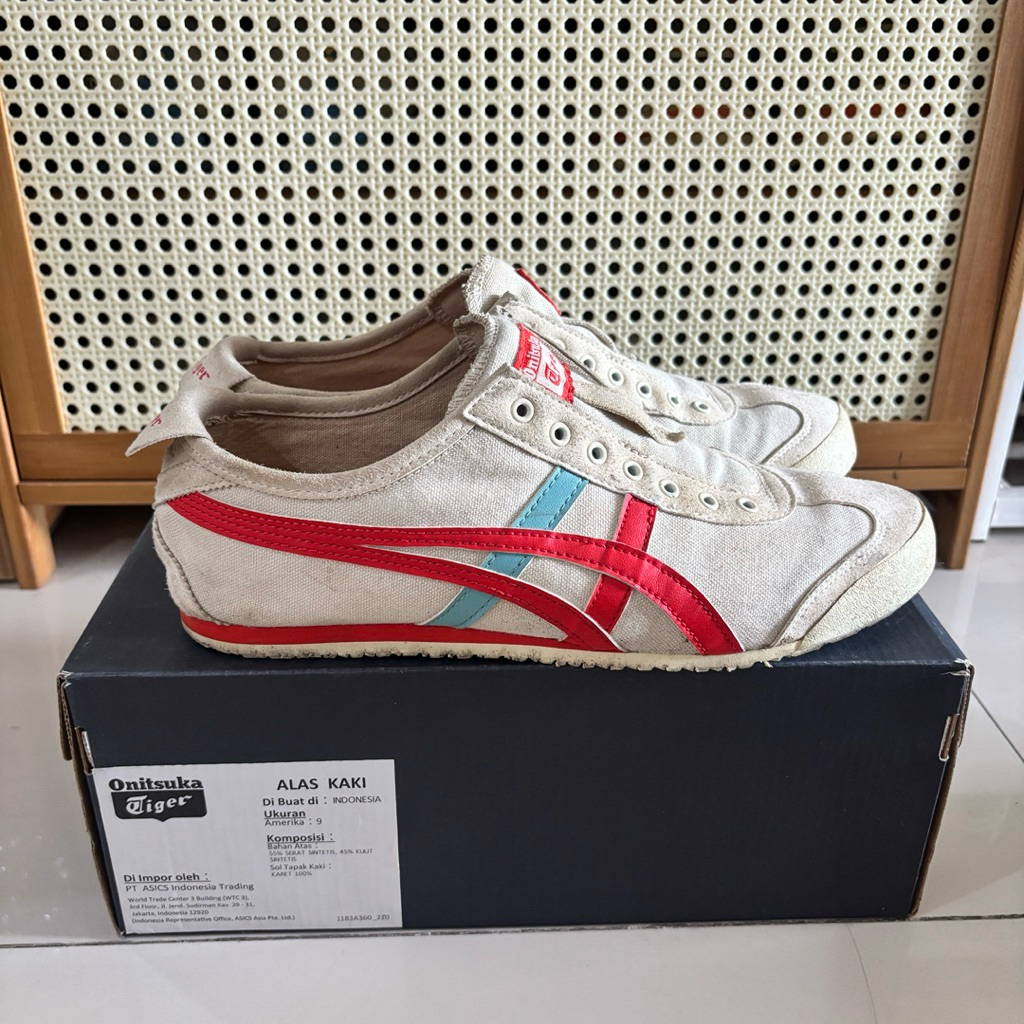 Sepatu Sneakers Onitsuka Tiger Mexico 66 Slip On Second 100% Original