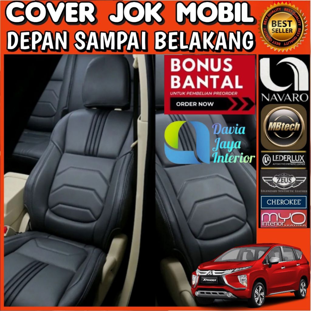 Mbtech sarung jok mobil xpander cross Sport ultimate exceed gls glx full set jok gratis bantal 2 pcs