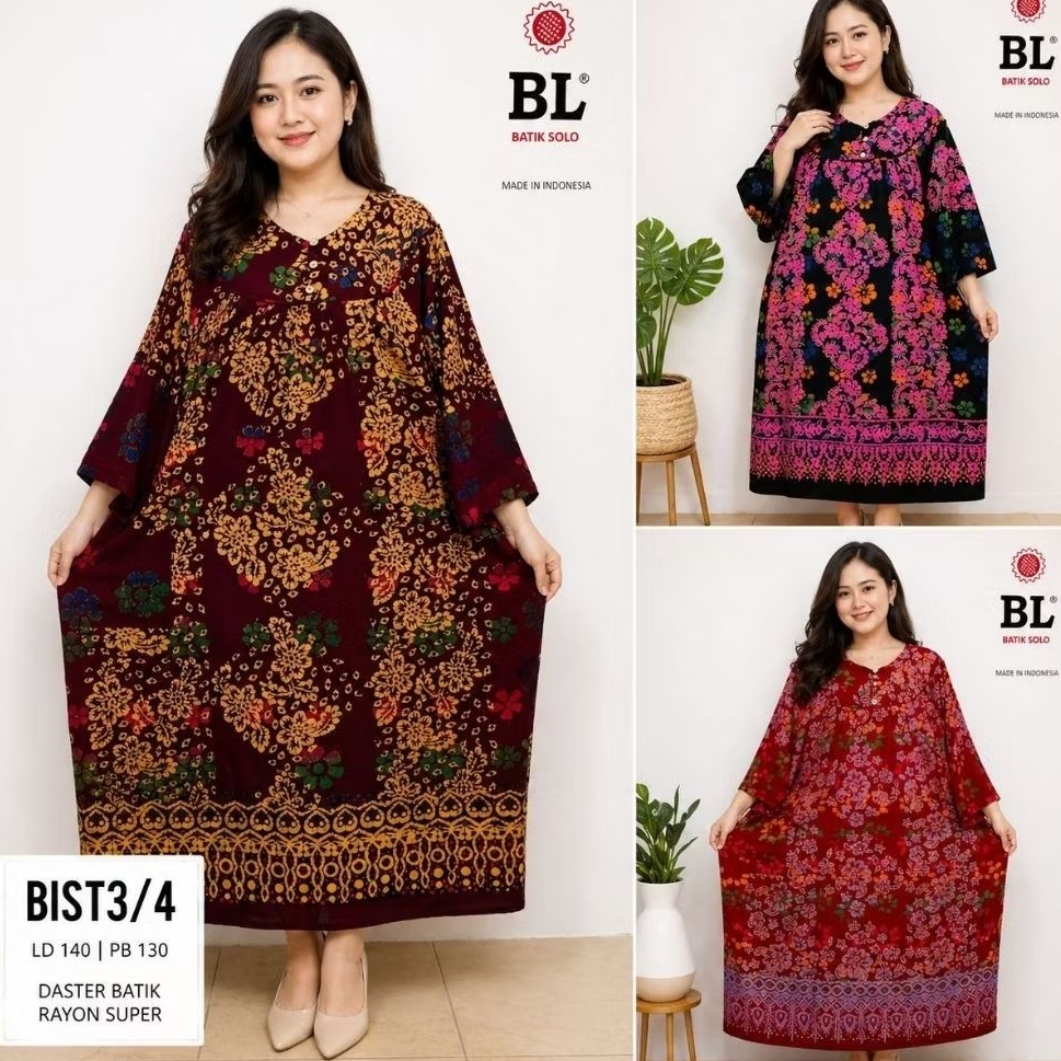 DASTER BL BATIK SOLO JUMBO LD 140 TANGAN PANJANG
