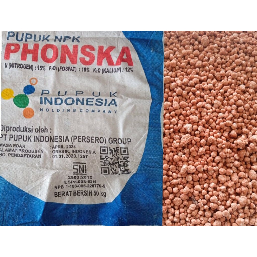 Pupuk NPK Phonska 15-10-12 Kemasan Repack 1kg - Pupuk Indonesia Original