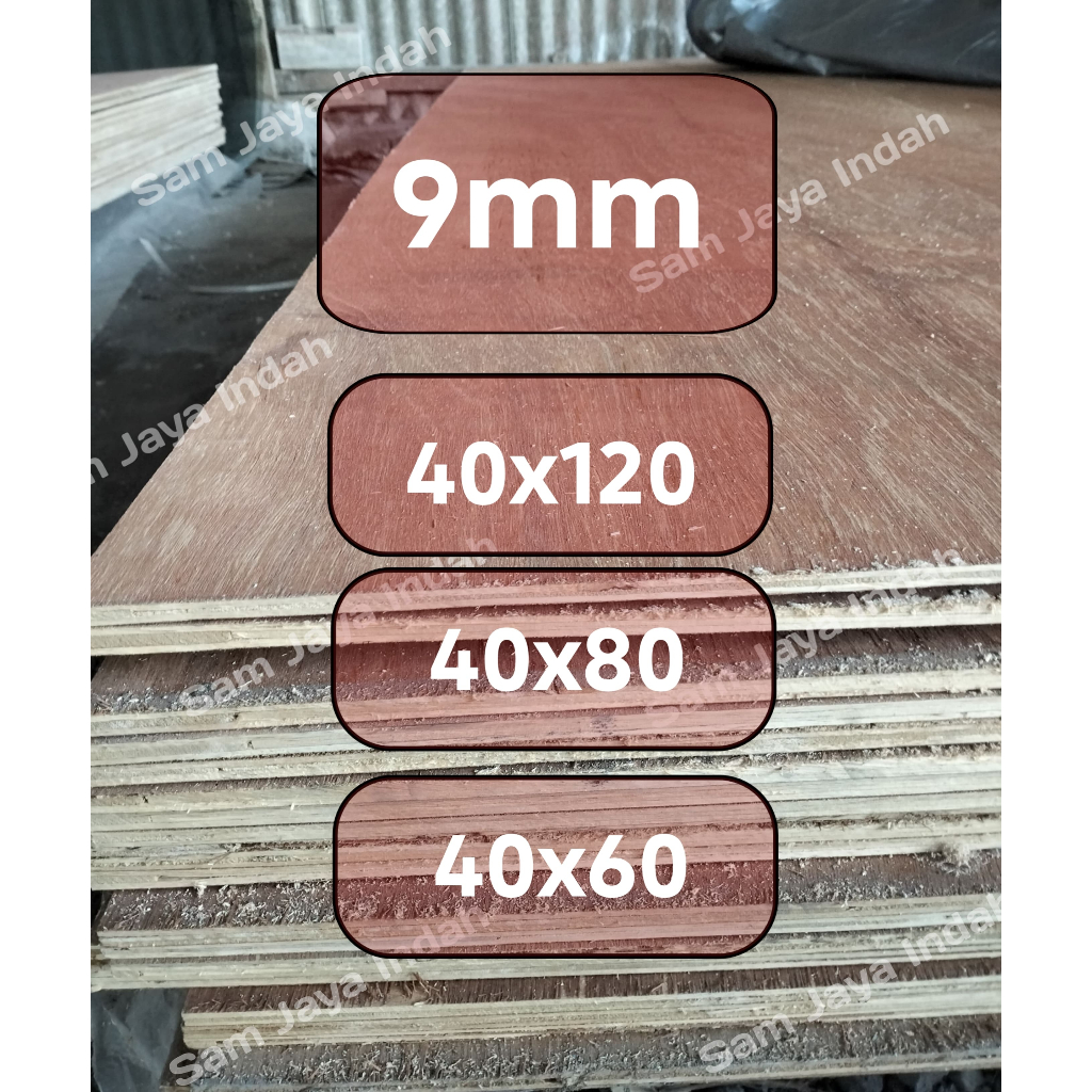 Triplek Tebal Semi Meranti 9 mm Lebar 40cm | Triplek Plywood Panjang bisa Custome