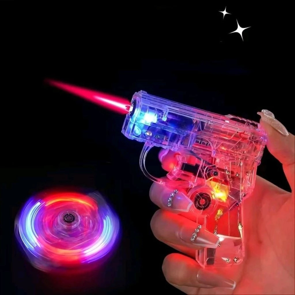 Korek Spinner Model Pistol Mini Lighter Transparan Bara BR PS 4236