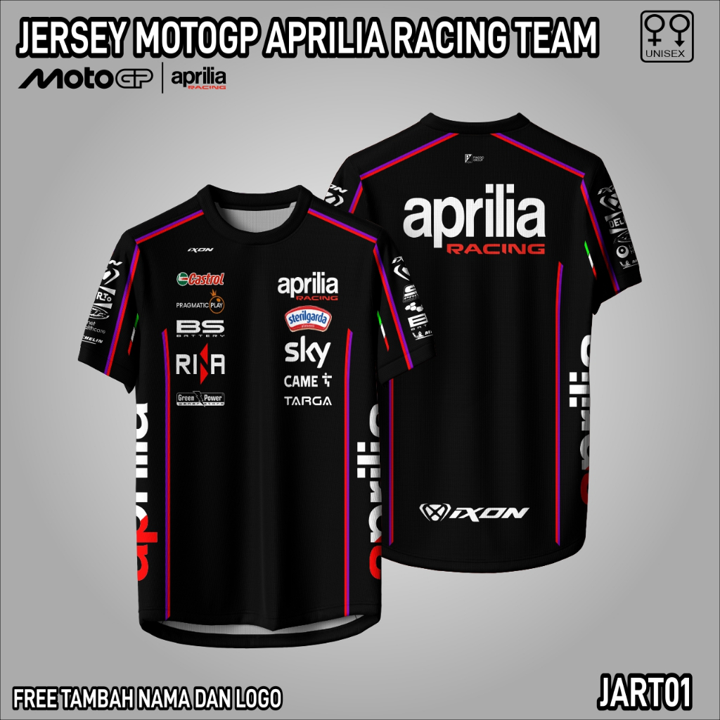 Jersey moto gp baju racing team aprilia kaos motogp free custom