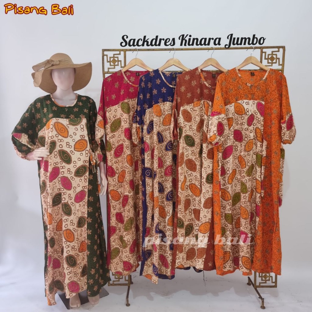 Sekdres Kinara Jumbo By Pisang Bali Busui Resleting Bahan Rayon Halus Terbaru Terlaris Asli Pekalong