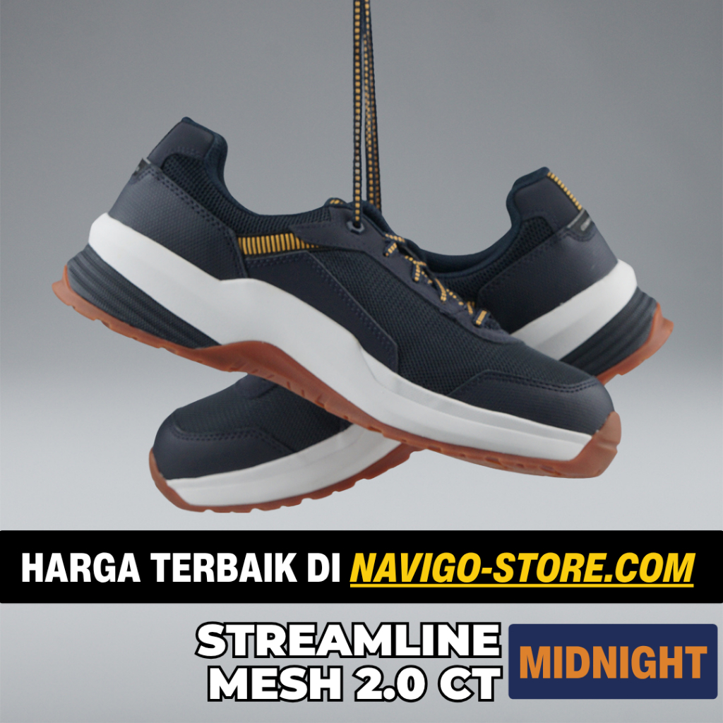 Sepatu Safety Caterpillar streamline Mesh 2.0 Composite Toe Midnight Original ASTM Standard