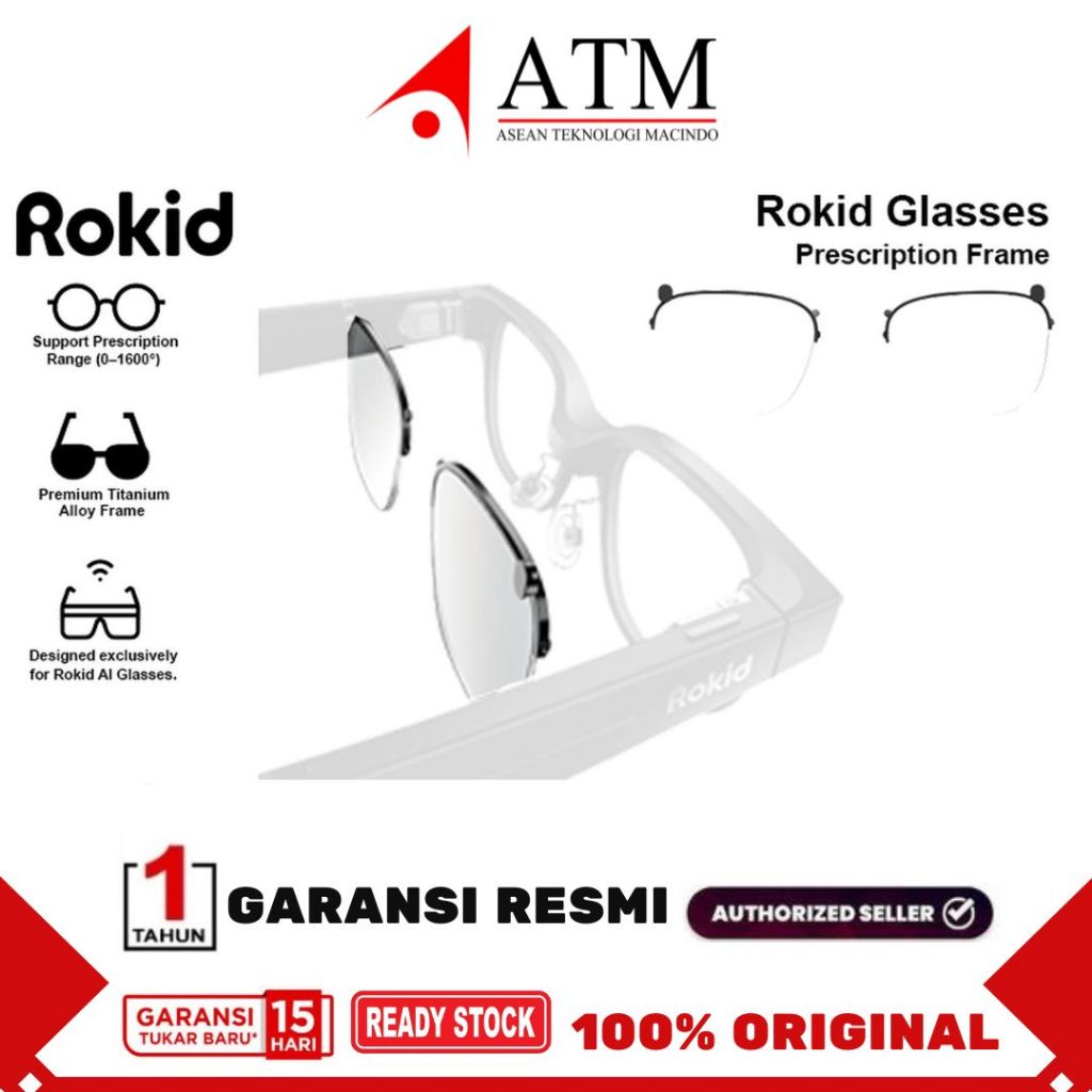 ROKID GLASSES PRESCRIPTION FRAME for Rokid AI Glasses Rokid Lens Inserts Garansi Resmi