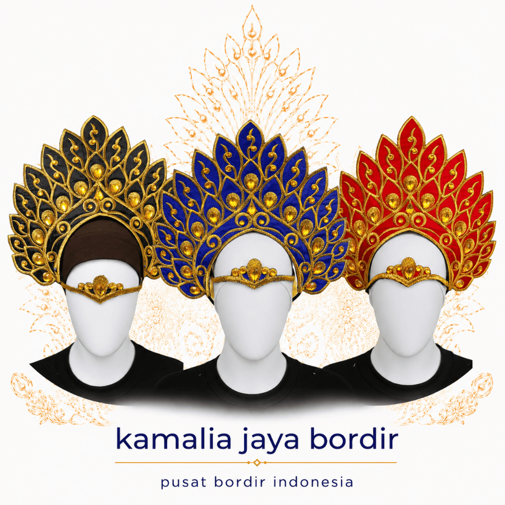 Renda Bordir Hiasan Kepala Mahkota Dewi Sinta/Siger Aksesoris Tari Dan Karnaval