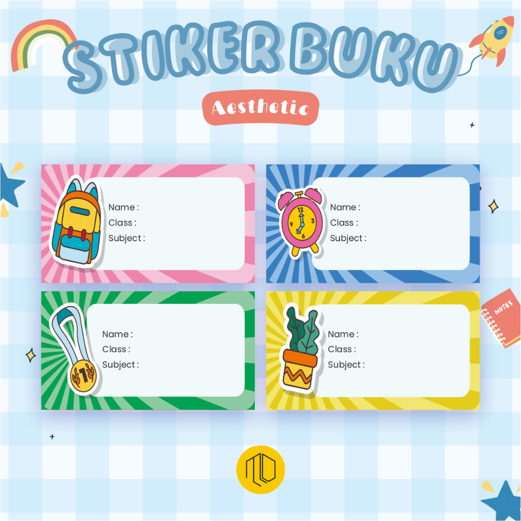 Isi 30 Pcs Stiker Mapel Motif Peralatan Sekolah Aesthetic Stiker Mata Pelajaran Sekolah - Stiker Map