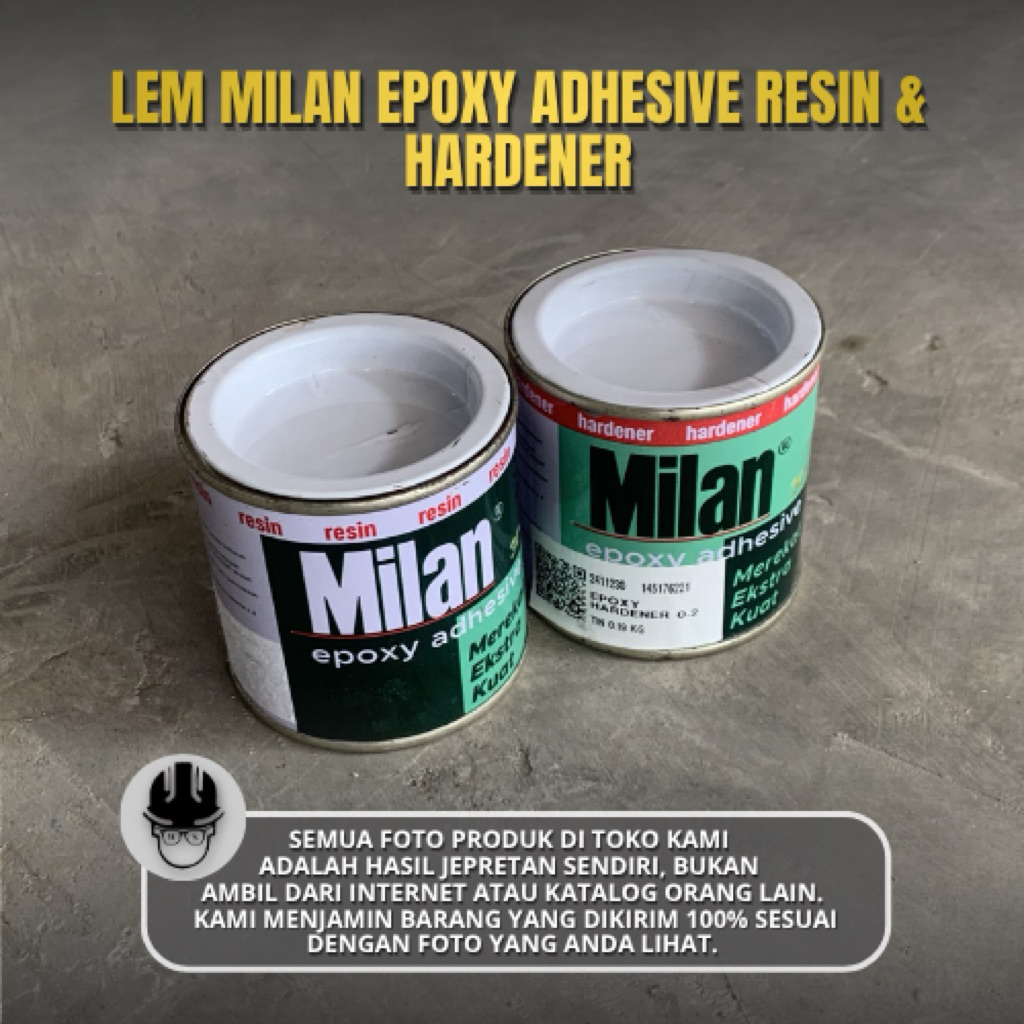 Lem Milan Epoxy Adhesive Resin & Hardener - Lem Besi Kayu Beton Marmer Kuat Anti Air