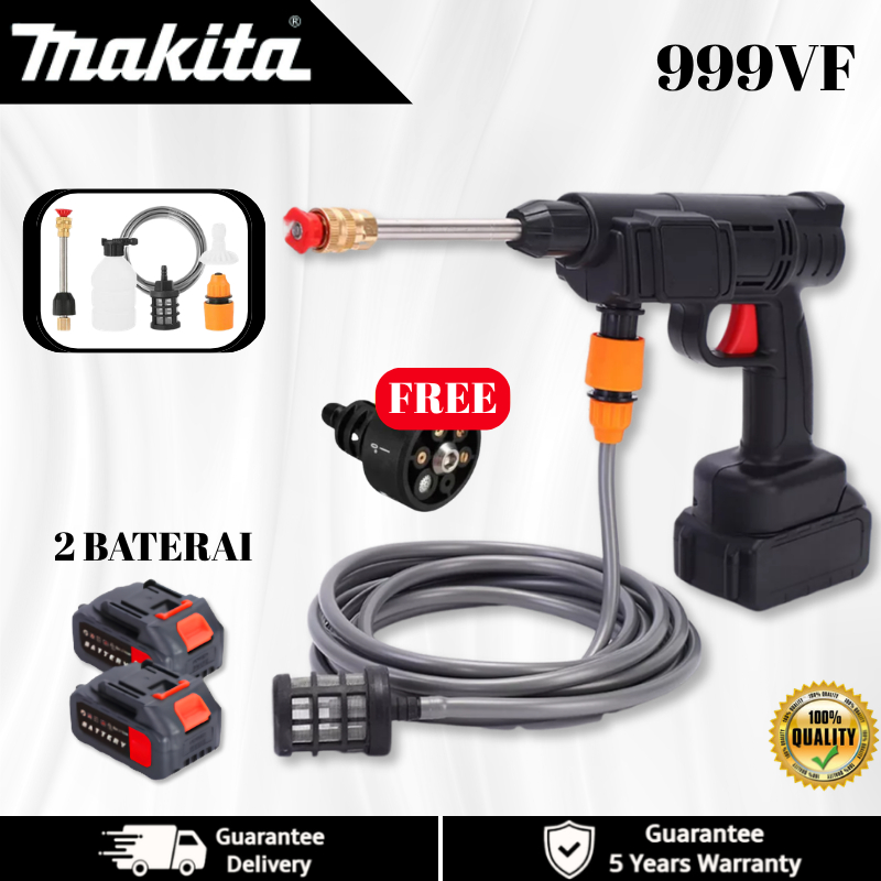 [BARU] MAKITA 999VF Mesin Cuci Mobil Tanpa Kabel Jet Air Tekanan Tinggi, Pistol Semprot Portable unt