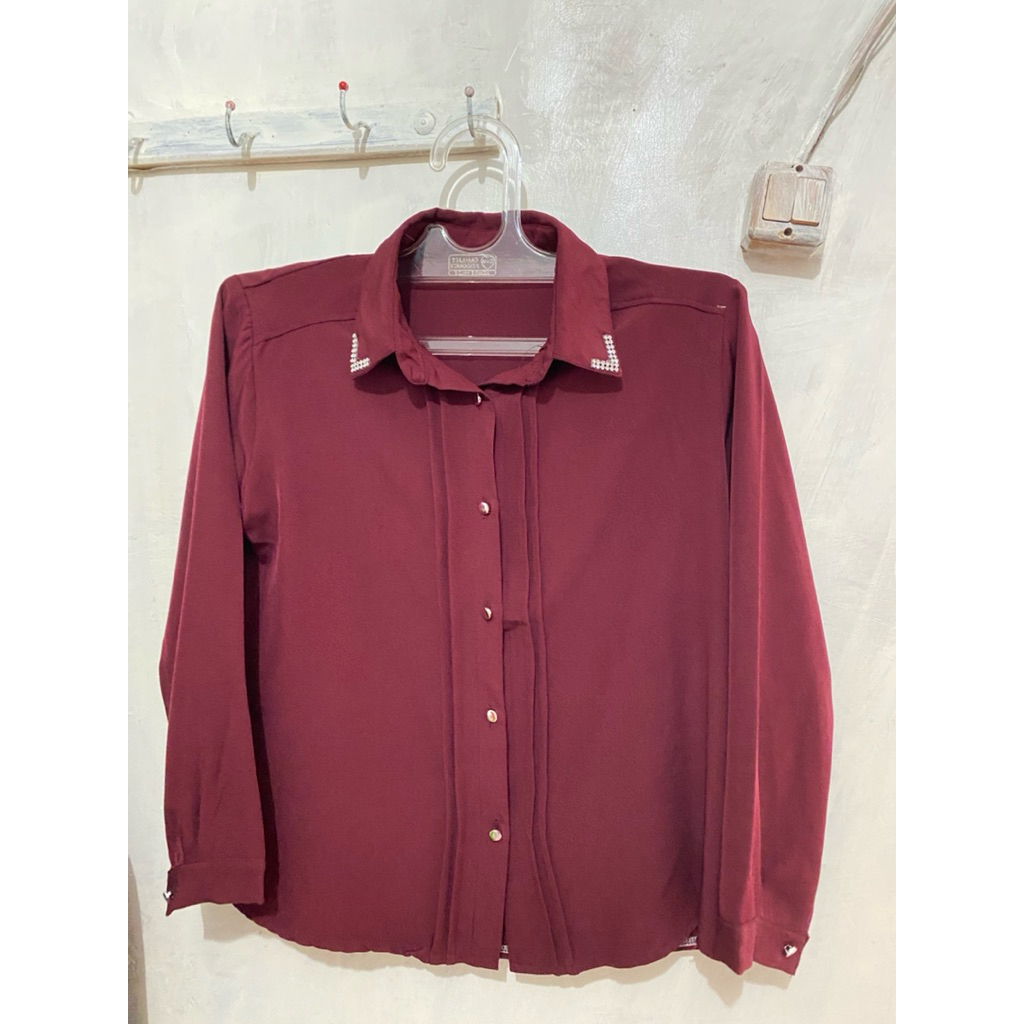 Blouse Maroon Wanita