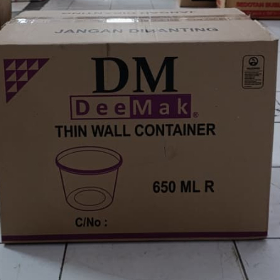1 dus 300 set thinwall bulat 650ml merek dm