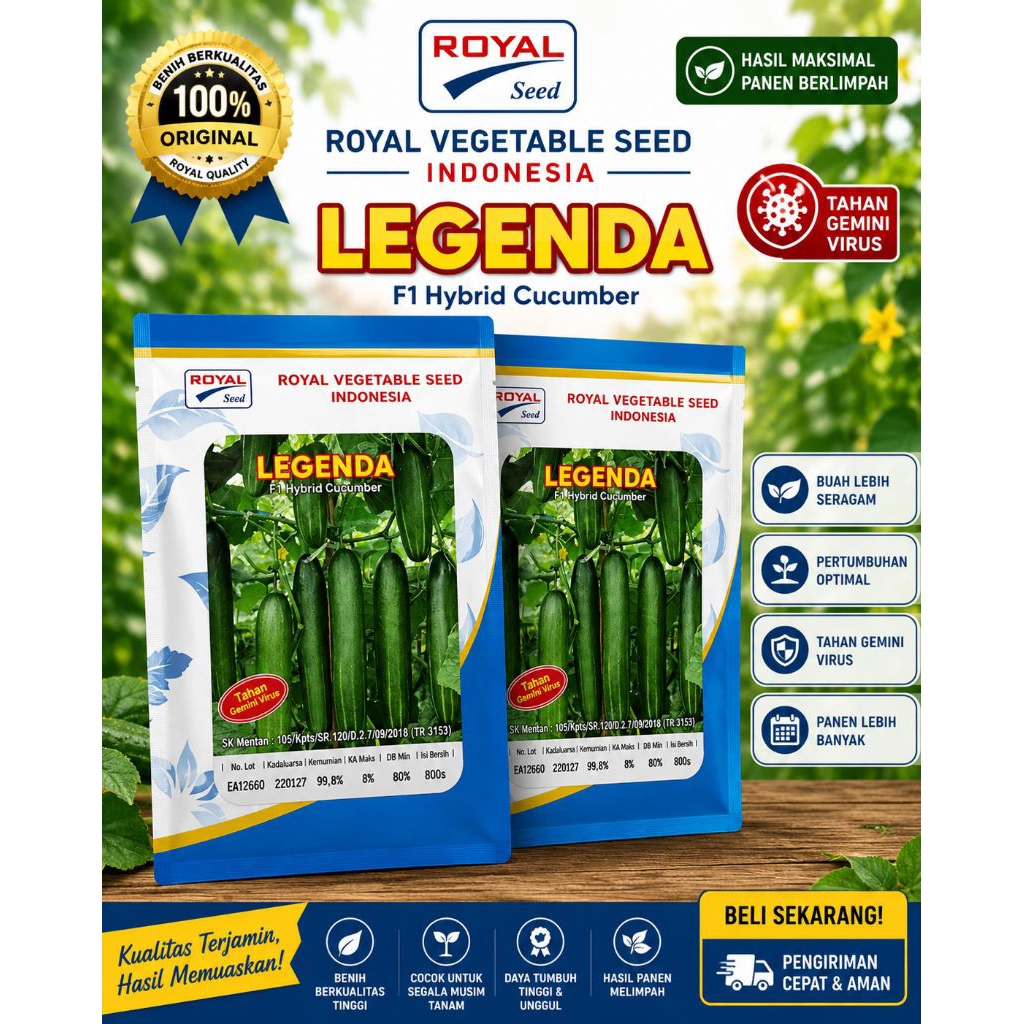 Benih Timun LEGENDA F1 20gr || Royal Seed