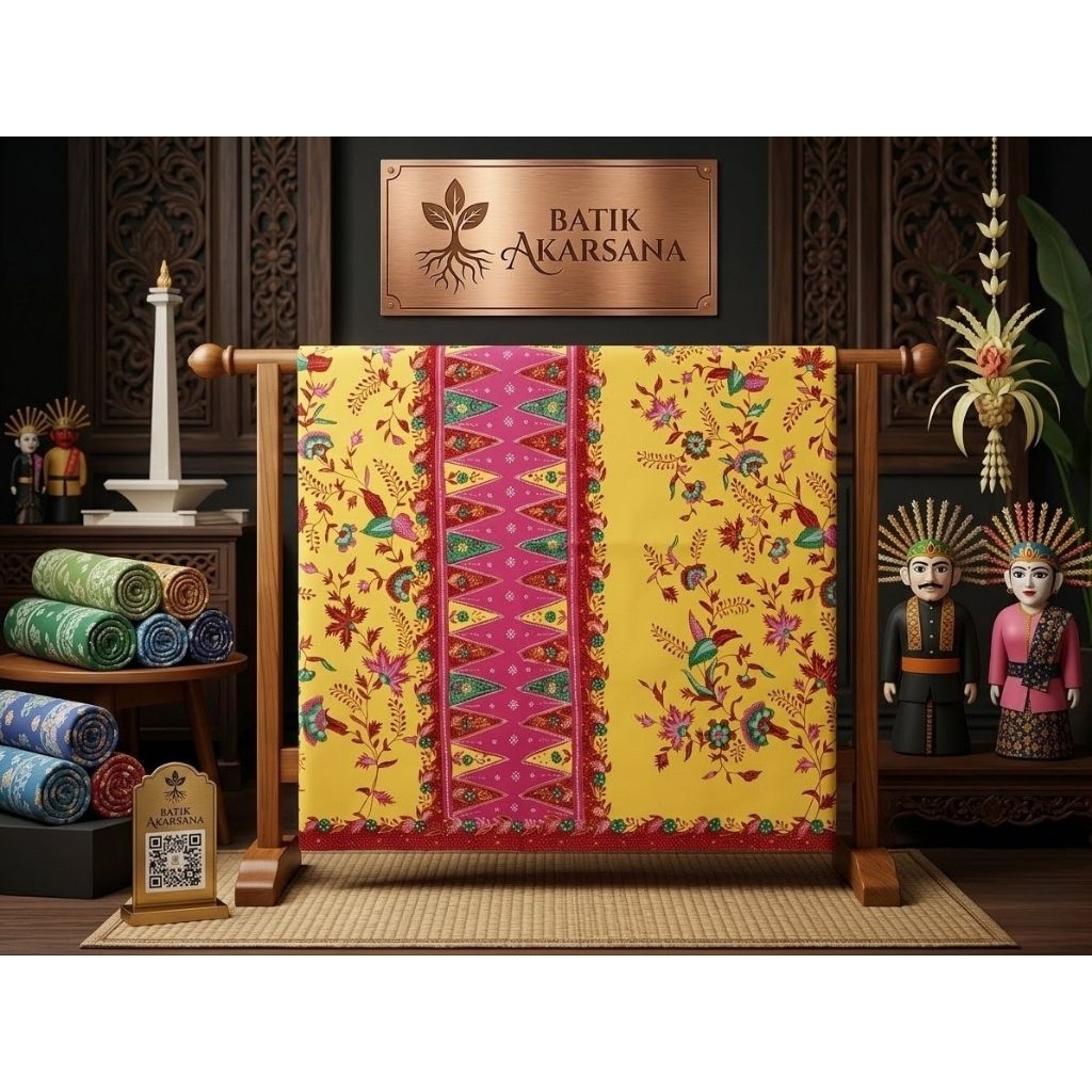 Kain Sarung Batik Tulis Tumpal Pucuk Rebung Tulis Motif Bunga || Batik Tulis || Batik || Batik Cireb