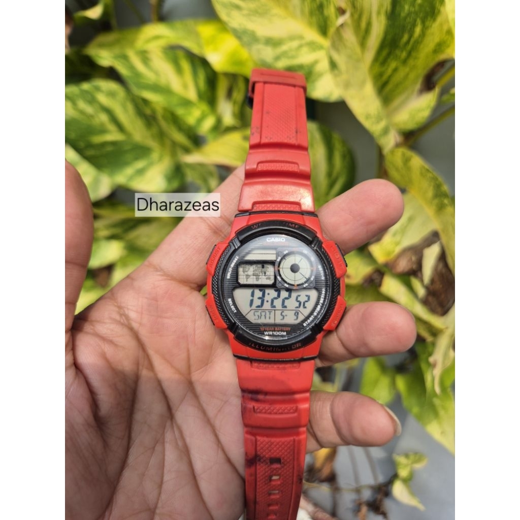 Jam Casio AE-1000 red second bekas