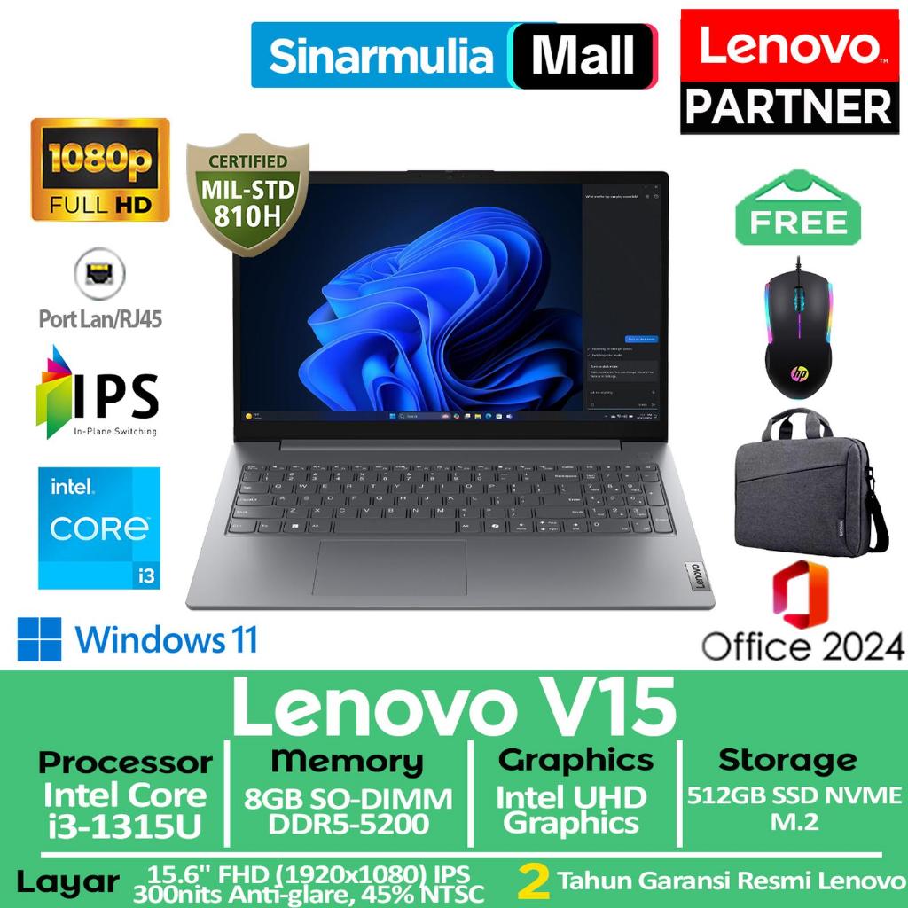 Lenovo V15 i3-1315U 512GB SSD 8GB IPS Win11+OHS