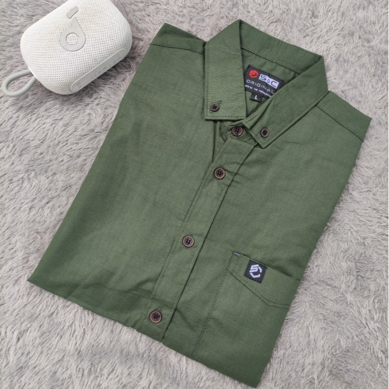 Baju Kemeja Polos Pria Lengan Pendek Jumbo Slimfit Premium Distro Atasan Hem Cowok Anata store warna