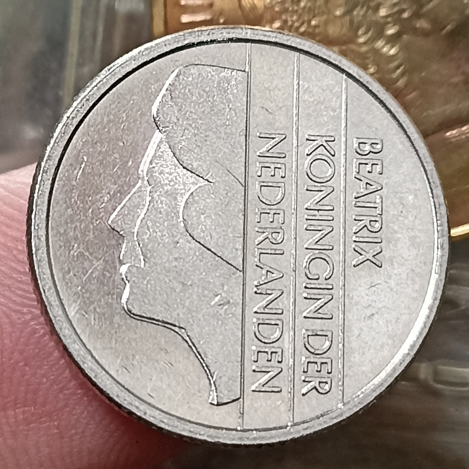 Koin Kuno Belanda / Netherlands 25 Cents - Beatrix Tahun 1990