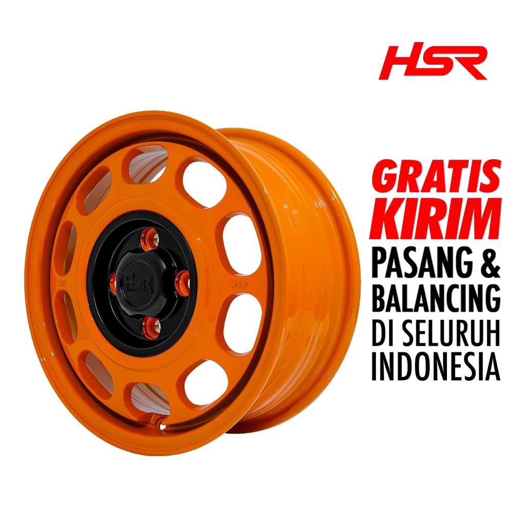 Hsr Wheel - Velg Klg 1390 Ring 14 Lubang 4 Offset 35 Glossy Orange
