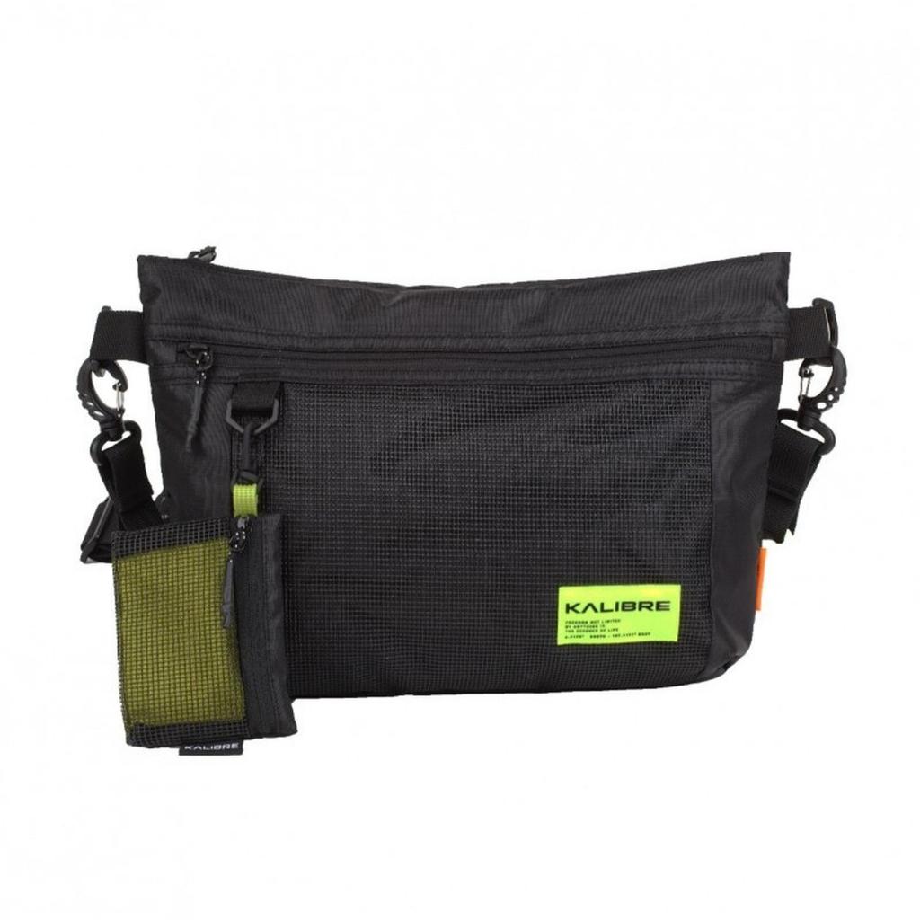 Tas Selempang Kalibre Straupe 07 Black Neon Green 1L Original 922317 024 Sling Bag Pria Wanita