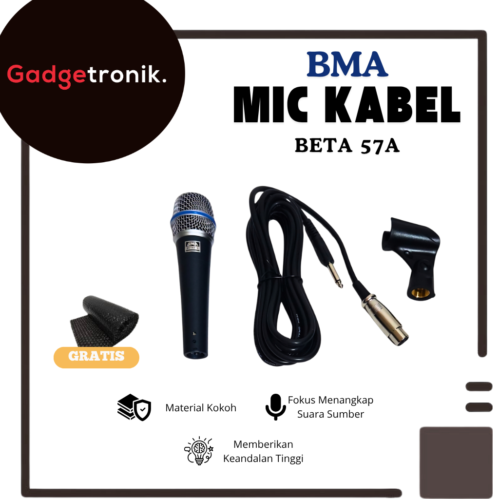 BMA MIC KABEL BETA 57A / WIRED MICROPHONE BMA BETA-57A / MIK KABEL BMA BETA57A