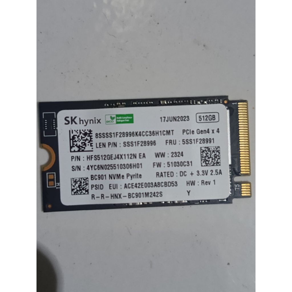 ssd m2 nvme sk hynix 512 gb + bracket