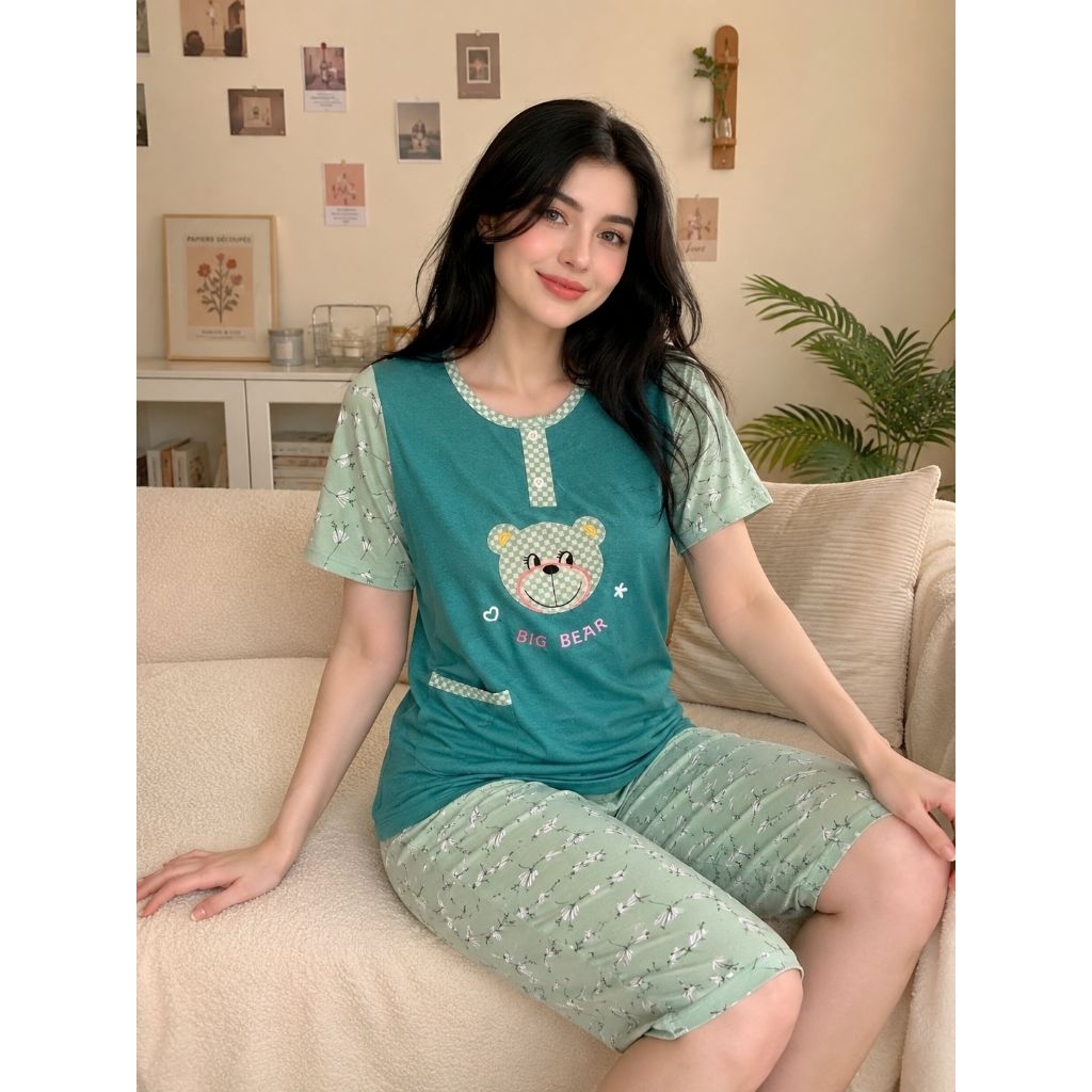 BAJU TIDUR 3/4 KAOS STELAN Dewasa