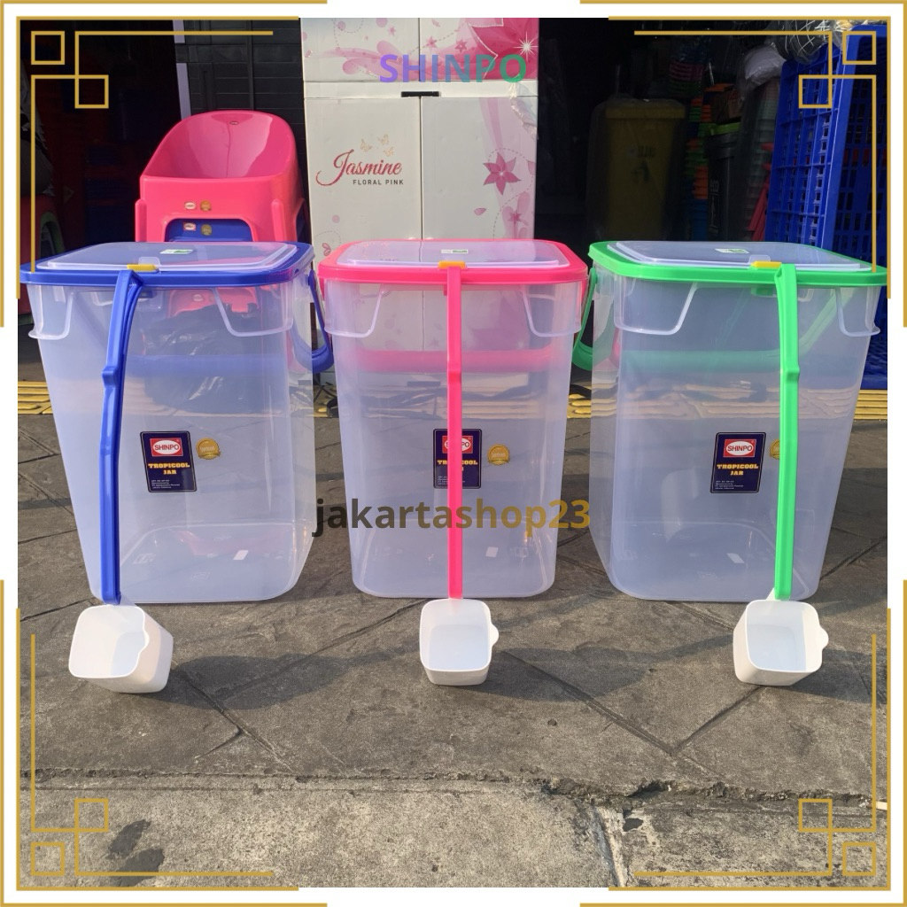 SHINPO - 3 Pcs Toples Es Buah Gayung 36.5 Liter / Aquarium Es Kelapa / Tempat Air Plastik / Toples E