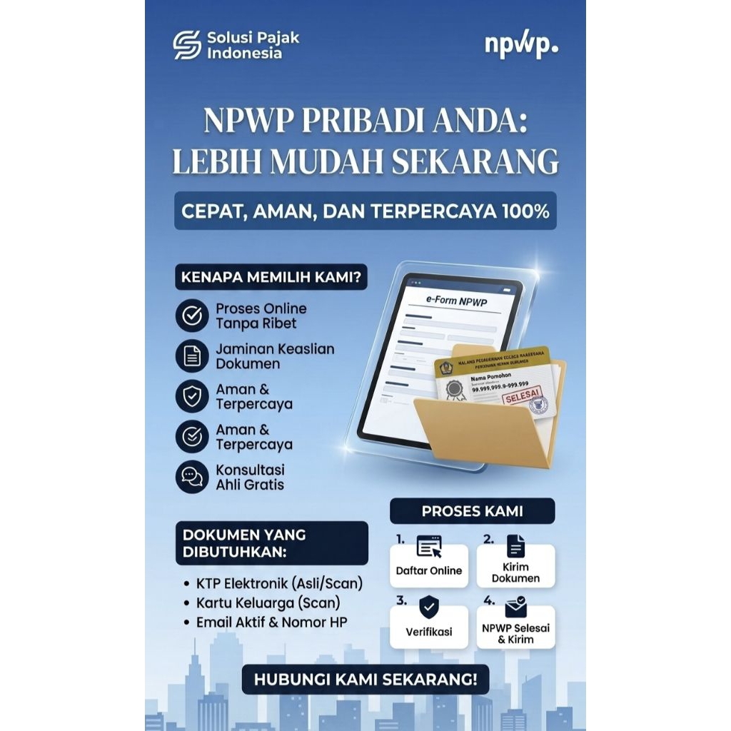 JASA PEMBUATAN NPWP PRIBADI ONLINE 100% AMANAH