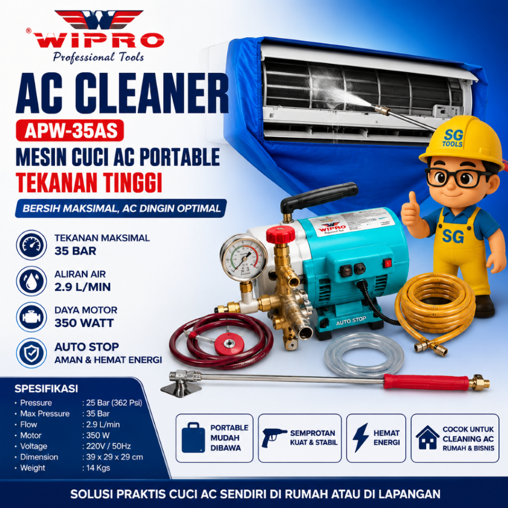 WIPRO AC Cleaner APW-35AS Mesin Cuci AC Portable  Jet Cleaner Cuci AC