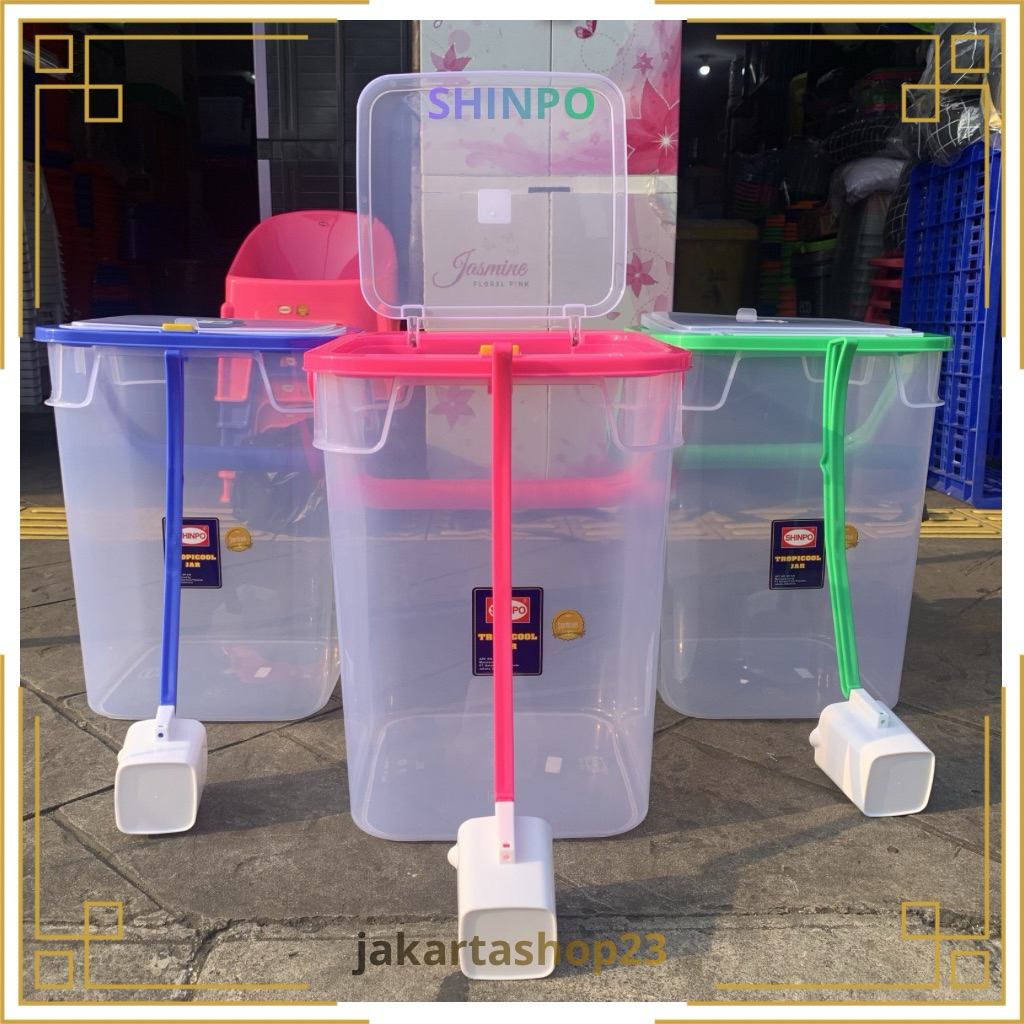 SHINPO - Toples Es Buah Gayung 36.5 Liter / Aquarium Es Kelapa / Tempat Air / Toples Es Buah Shinpo 