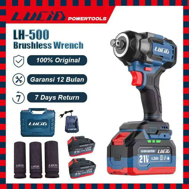 LUCID LH500 GEN2 650N.M Brushless Impact Wrench 21V 4.0Ah Battery Cordless heavy duty