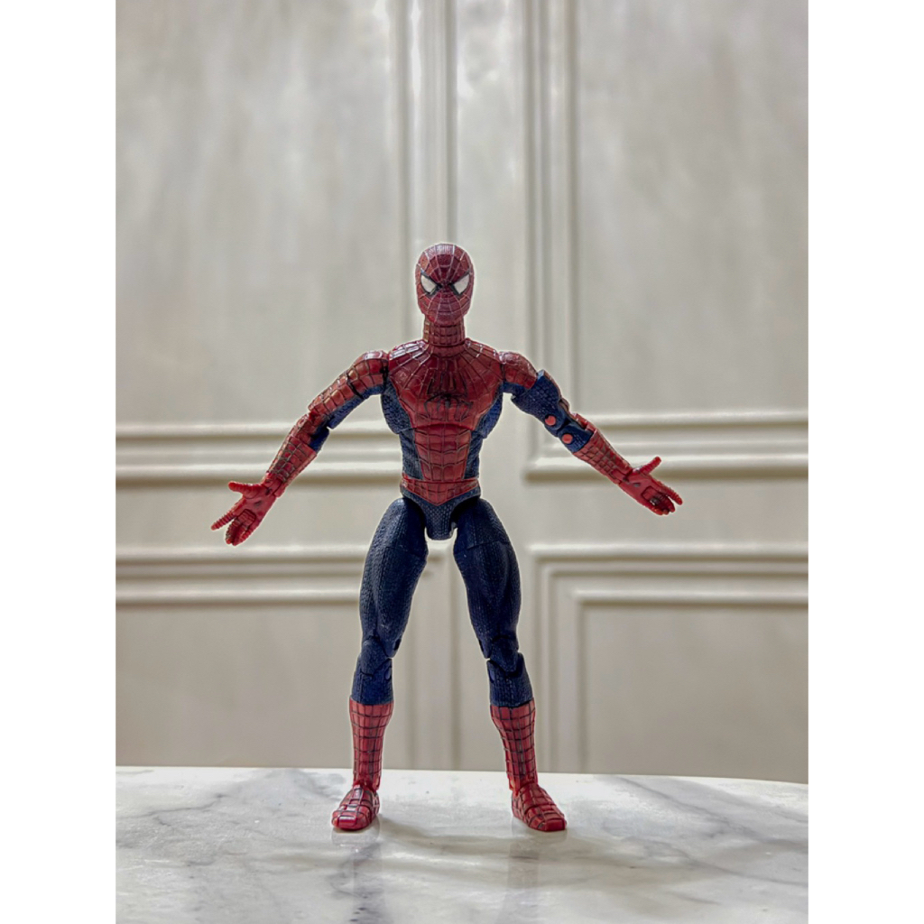 figure spiderman movie 1 super poseable spiderman action figure tobey maguire movie loose 6” 2002 RA