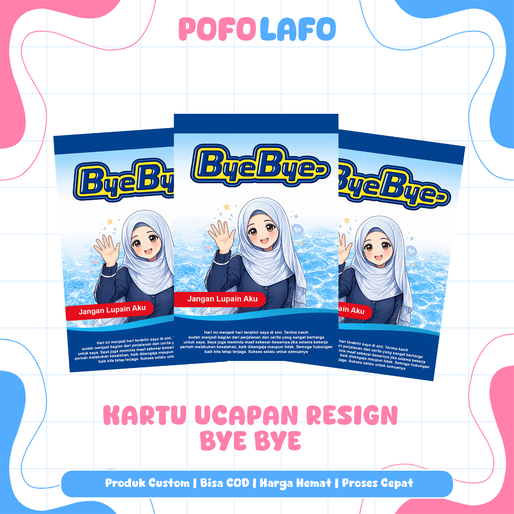 KARTU UCAPAN RESIGN RESIGN CARD BYE BYE