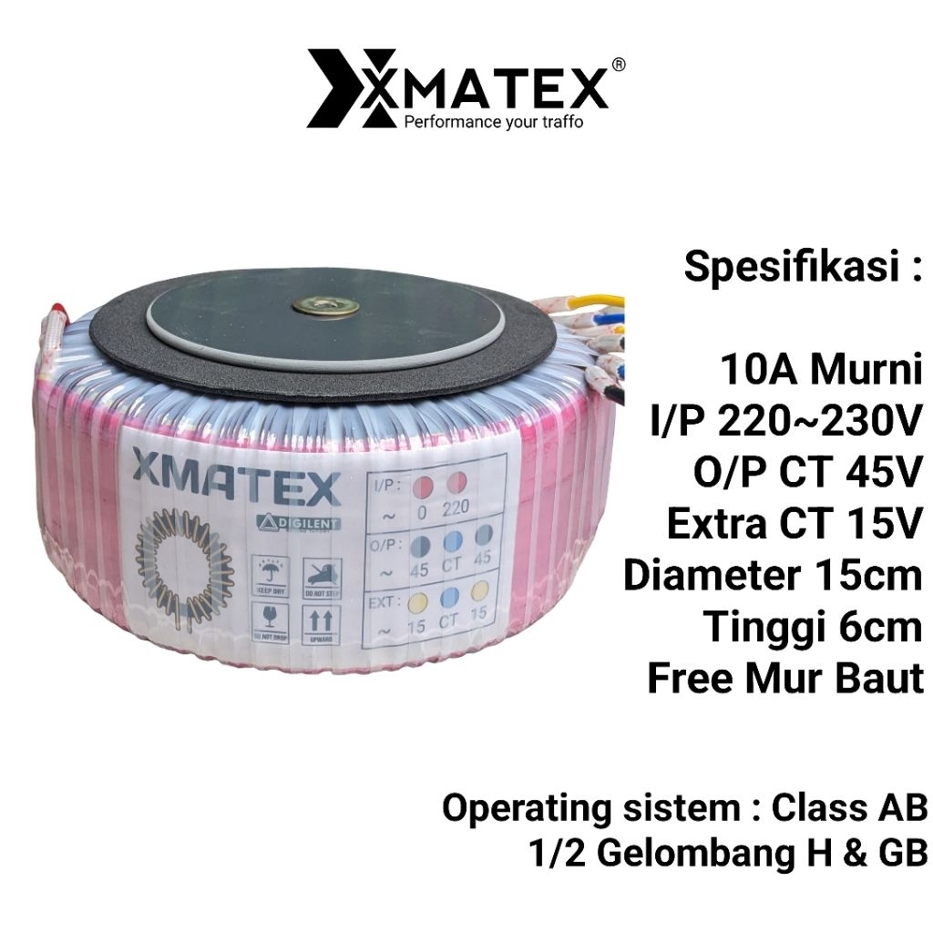 TRAFO DONAT 10A CT 45V Murni