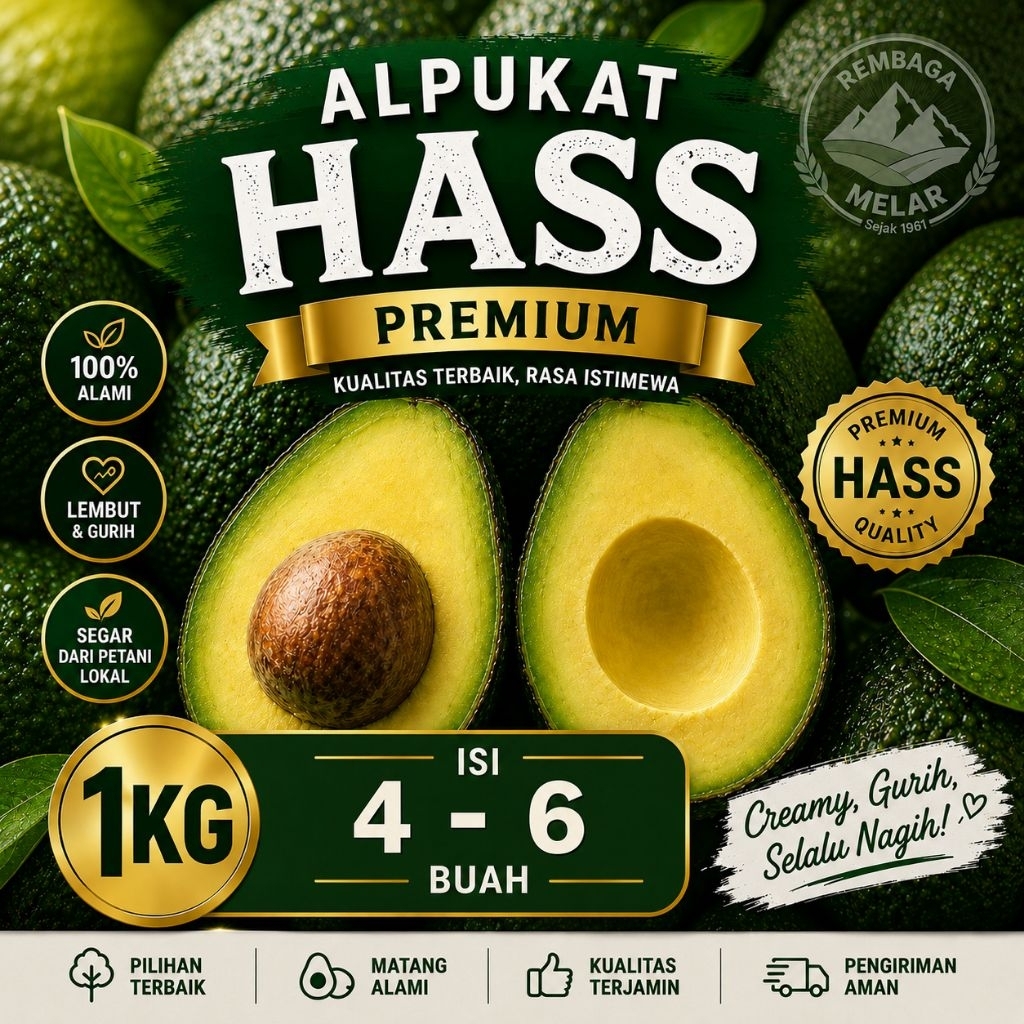 Alpukat Hass, 1 Kg - Alpukat Hass Australia premium