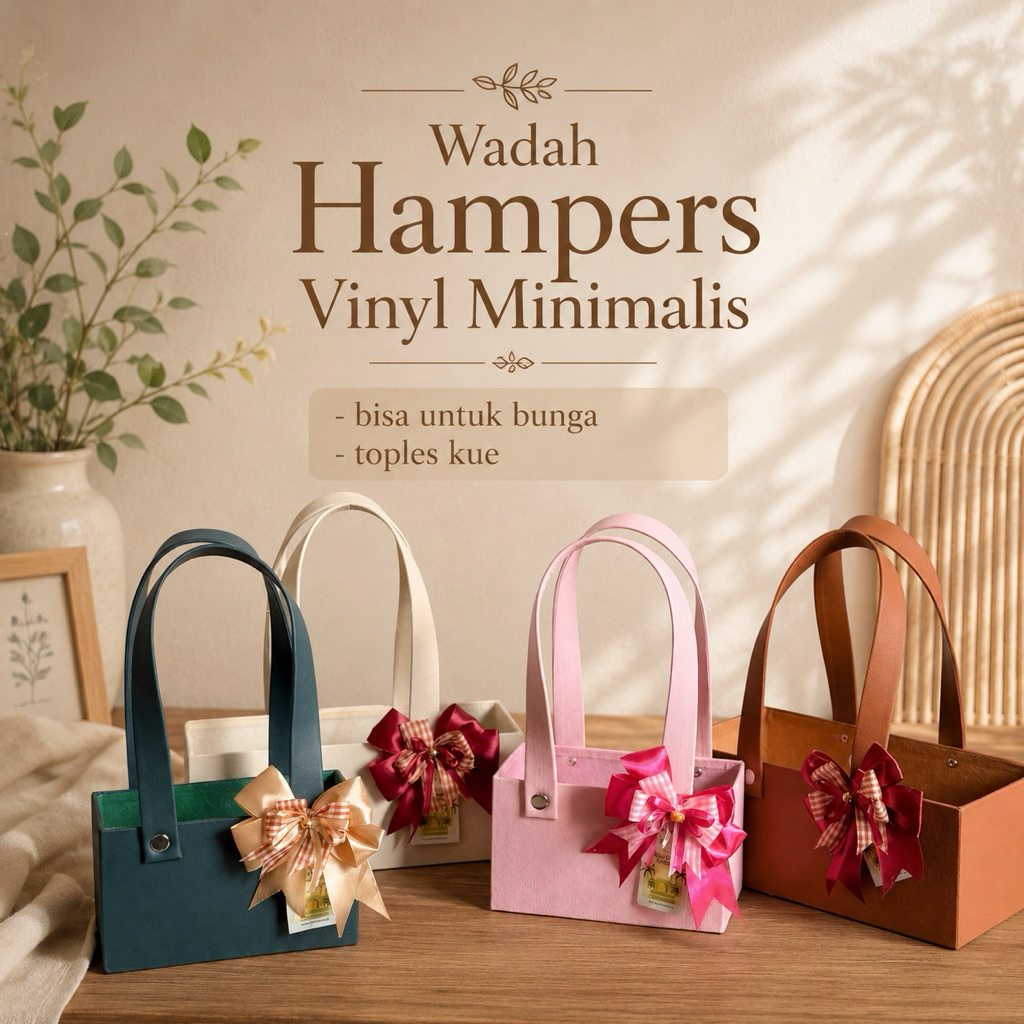 Tas Hampers Wadah Hampers Box Hampers Bahan Vinyl Variasi Pita