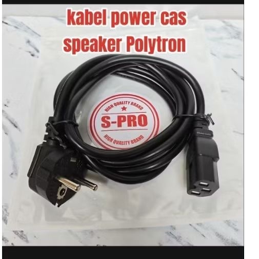 Lubang 3 Kabel power charger speaker POLYTRON PASPRO 15F2 PASPRO 12F3 PASPRO 15GP3 panjang 1.8M