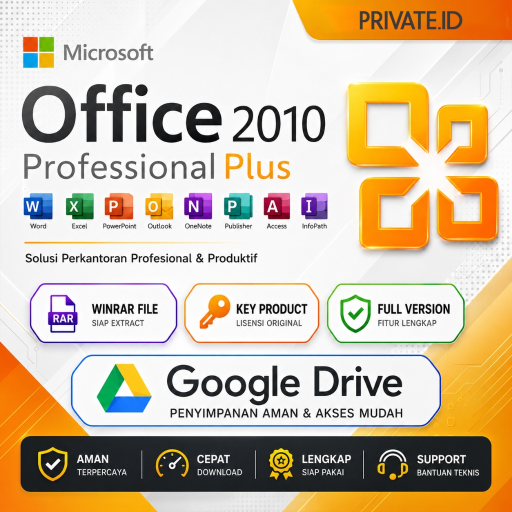 Microsoft® Office® 2010 Pro Plus 32/64 Bit + Key Product