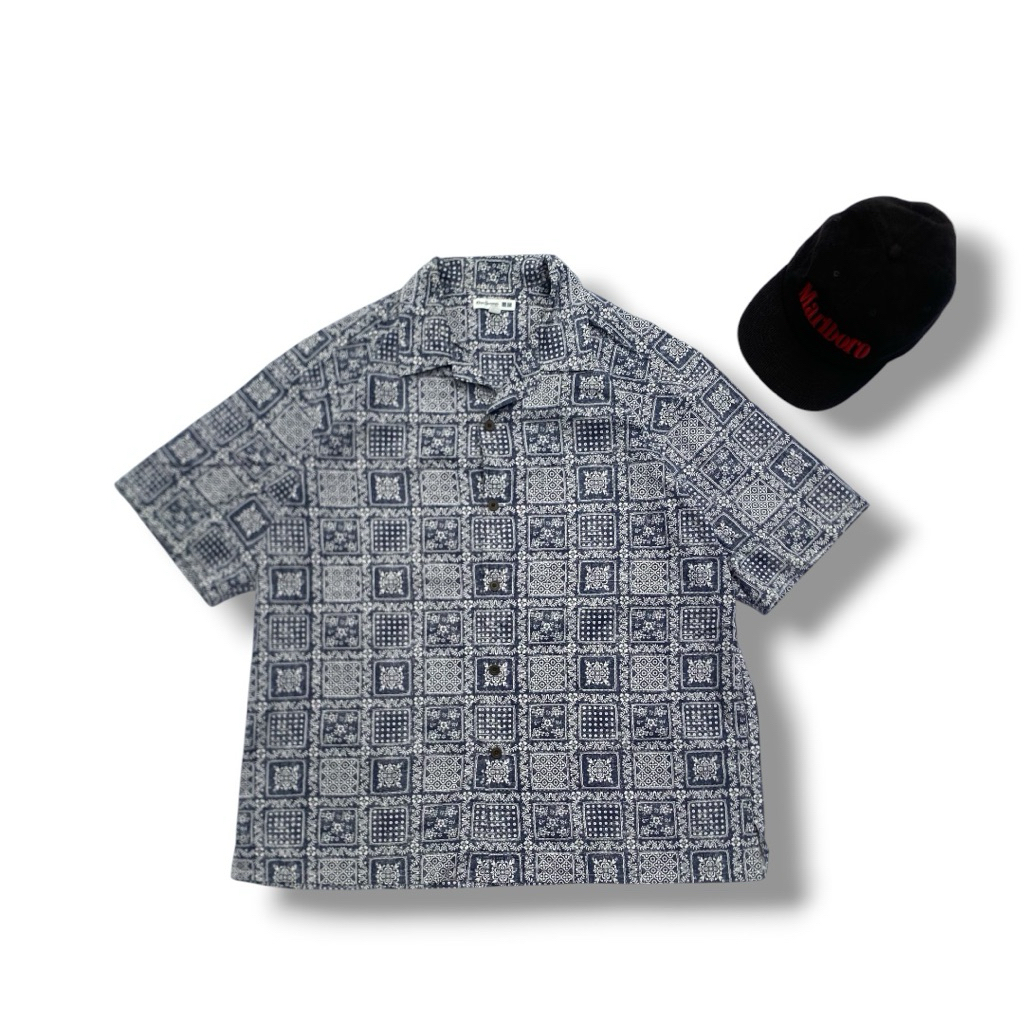 Kemeja Uniqlo x Reyn Spooner Printed Open Collar