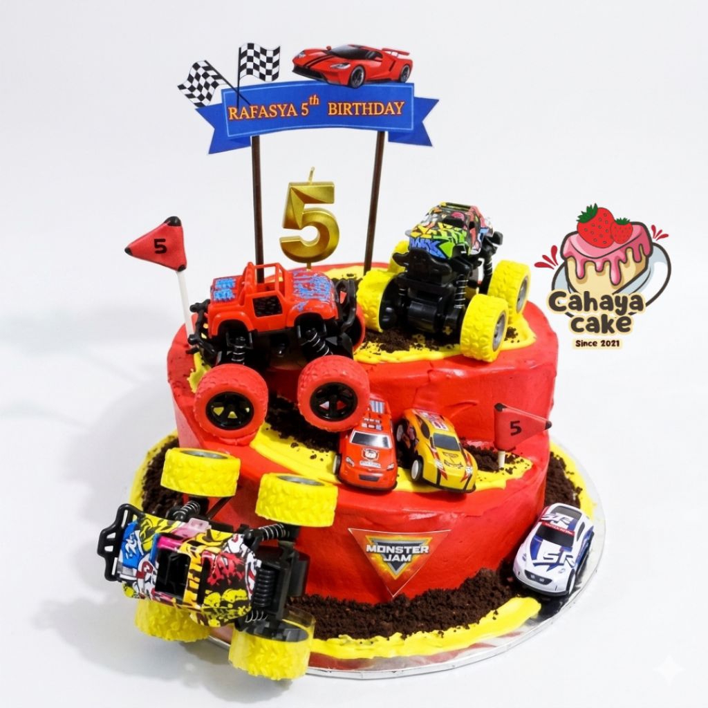 Truck Cake Custom / Kue Ulang Tahun mobil Excavator / Kue Ultah Mobil Kontruksi