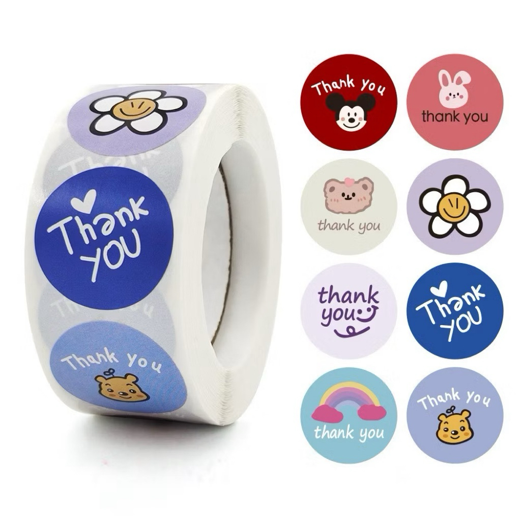 Stiker Thank You / Stiker Thank You / 1 Roll Stiker Thank You / Sticker Terimakasih