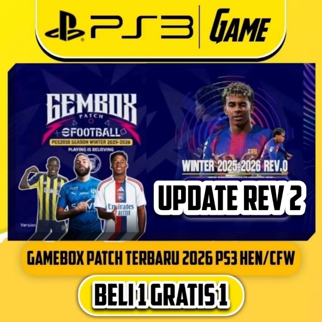 GAMEBOX PATCH PS3 HEN/CFW PES 2026 UPDATE TERBARU