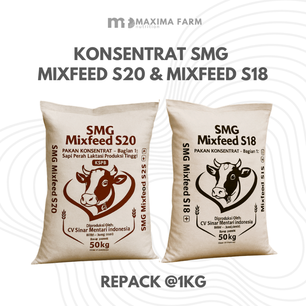 SMG Mixfeed S18 S20 1KG Konsentrat Sapi Kambing Sapii Perah Laktasi Produksi Tinggi Protein 20% 18%
