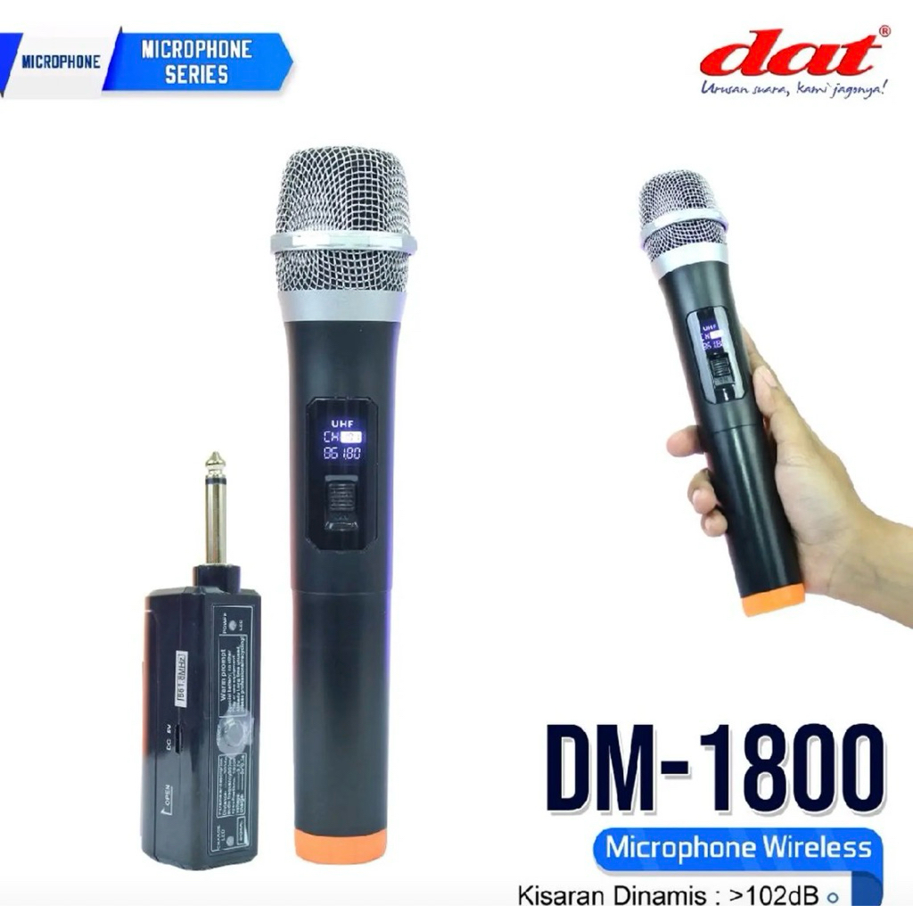 DAT DM-1800 Mic Wireless UHF - Dual Mic